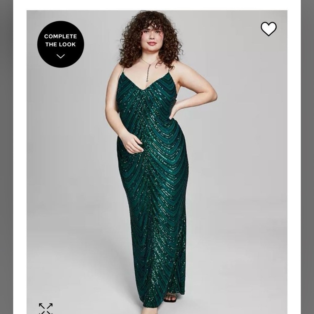 BDarlin Trendy Elegant Green Sequin Gown sz 20